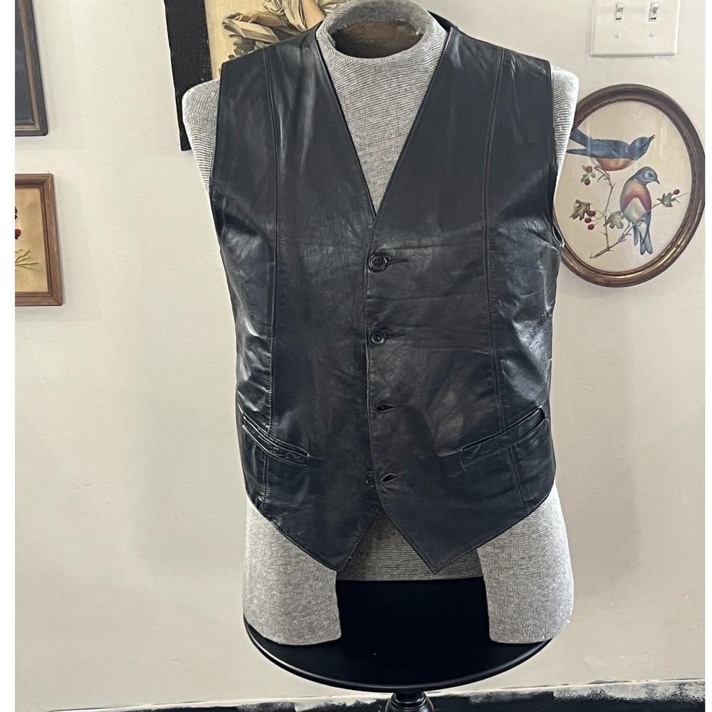 Wear Guard Men's Black Leather Vest Size 40
